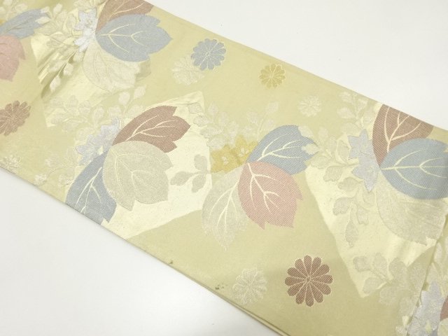 JAPANESE KIMONO / ANTIQUE FUKURO OBI (MATERIALS) / PAULOWNIA / CHRYSAN